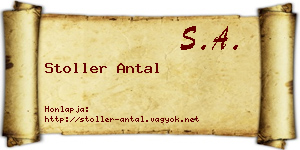 Stoller Antal névjegykártya